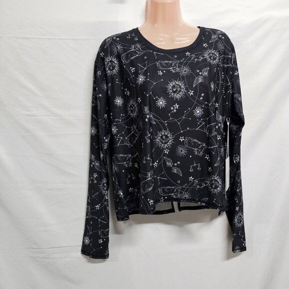 Johnny Was Active Bijou Long Sleeve Flyaway Back Top Tee Women Size L Black - Picture 13 of 16